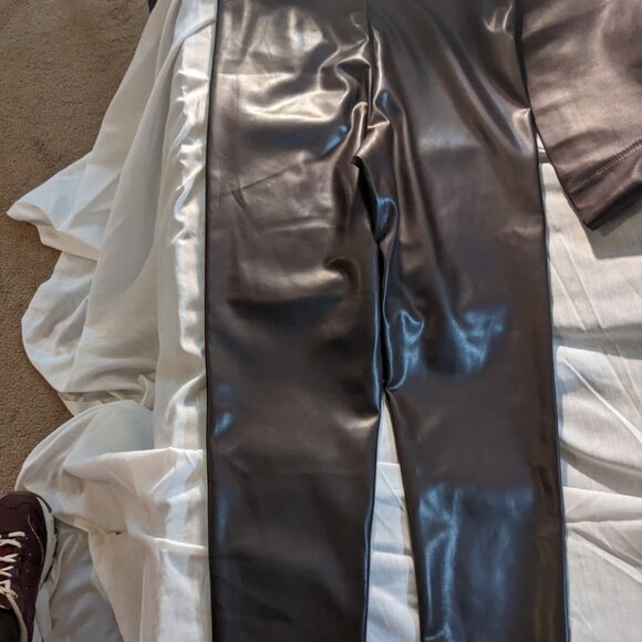 JOIE DK BROWN FAUX LEATHER PANTS EXCELLENT CONDITION SIZE LARGE - Picture 1 of 2